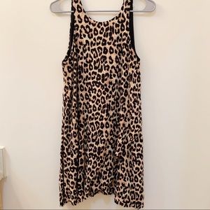 Blue Rain | Leopard Sleeveless Ruffle Dress Small